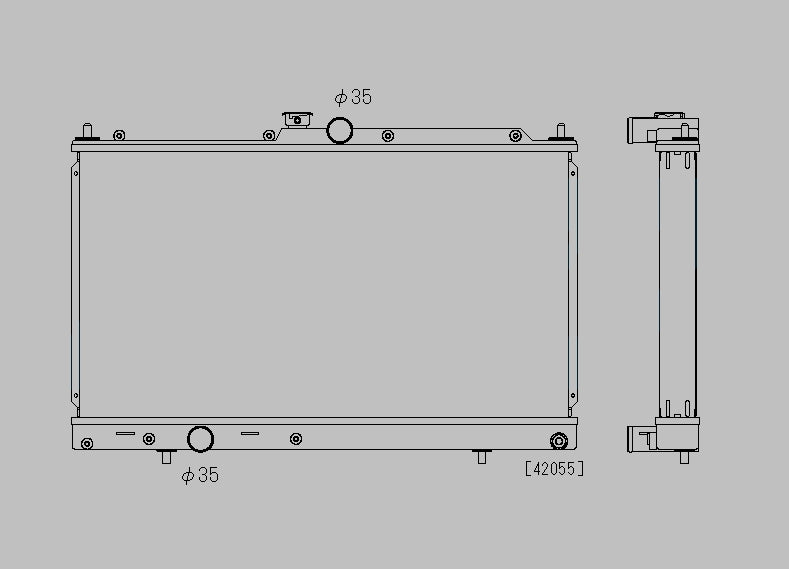 Радиатор 36mm Mitsubishi Lancer EVO 7/8/9 2001-2008