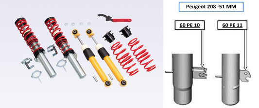 V-Maxx X-STREET Койловъри за PEUGEOT 208 (C) 12-19 (Ø51mm)