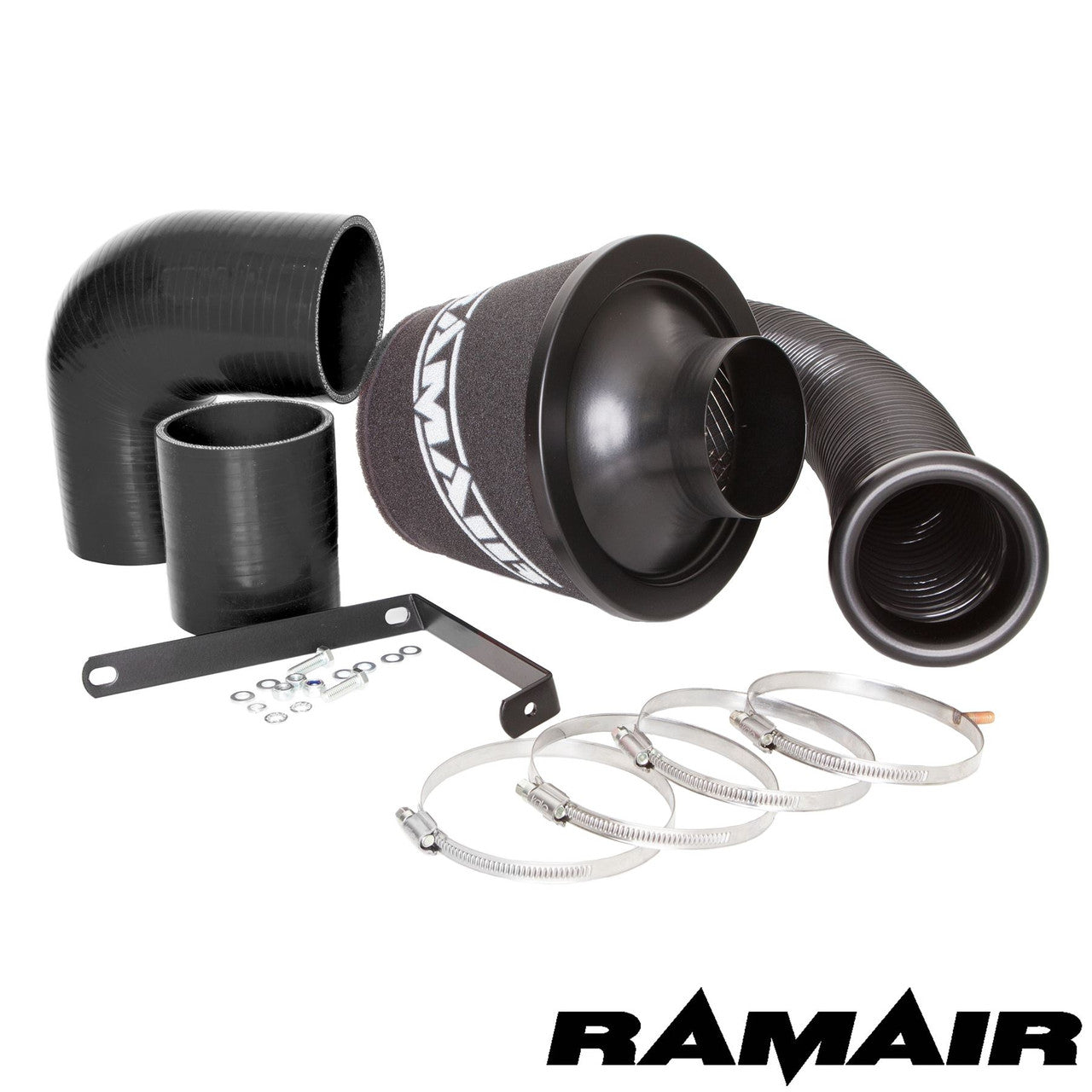 Black Performance Cone Air Filter Intake Kit Volkswagen Golf R32 (MK5) 3.2 V6 2005-2008