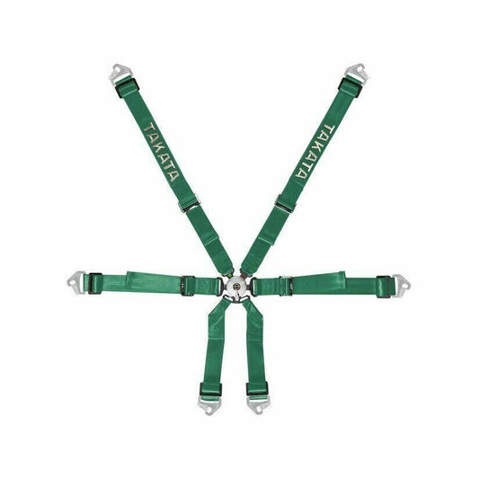 Takata Race 2x2 Harness Snap-On FHR Green